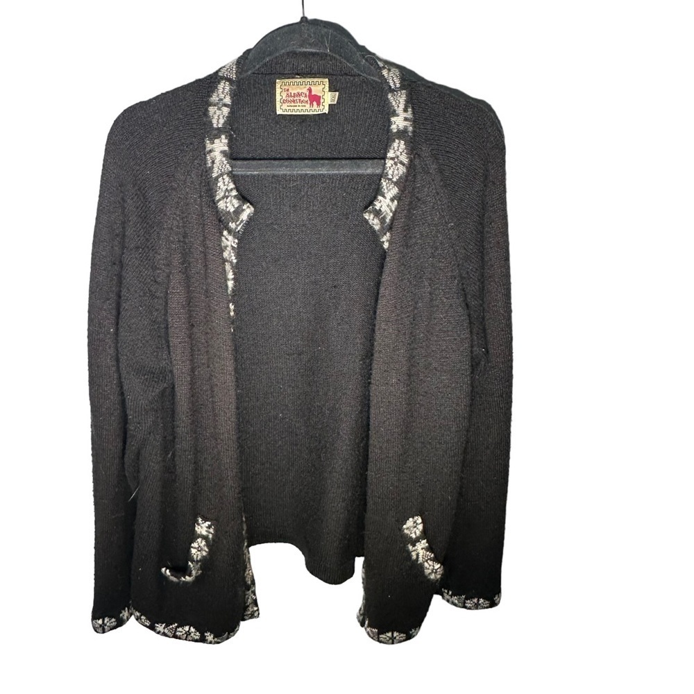 The Alpaca Connection Women’s sweater cardigan size XXL black gray